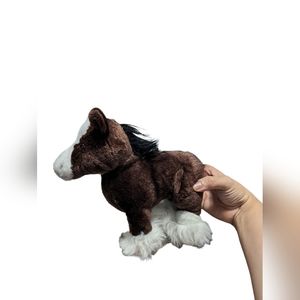 Ganz Webkinz Clydesdale Pony Horse Plush Brown Stuffed Animal Soft Toy